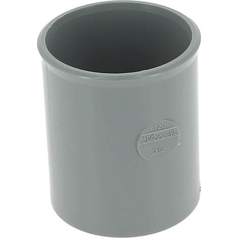 Nicoll – Manchon PVC femelle-femelle Ø50 mm à coller – Raccordement tubes mâles – Conception lisse pour assemblage fiable – Couleur gris