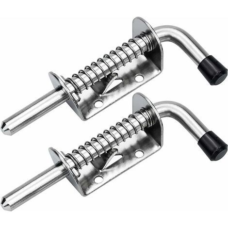 Set of 2 stainless steel spring latches, 128mm – Rust-resistant – Easy installation for doors and garden sheds (1/5)