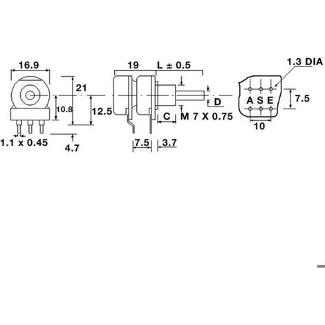 Resistance electronique Omeg PC2G16BU CEP F22 F:35 A47K Potentiomètre rotatif stéréo 0.25 W 47 k 1 pc(s) (1/3)