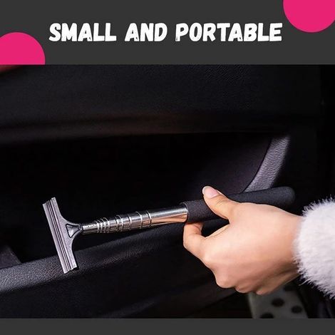 Essuie-glace de rétroviseur rétractable avec tête de brosse multicouche, outil de nettoyage pour miroir arrière de voiture (1/3)