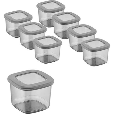 MAURY'S SET 8 PZ BLACKY BARATTOLO QUADRATO 10X10X8 H CHIUSURA ERMETICA (1/3)