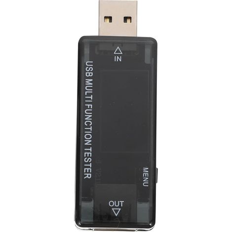 Testeur USB Voltmètre Ampèremètre Noir en Plastique Mesure Haute Température et Affichage Capacité pour Chargeur Mobile et Clé USB Plusieurs styles (1/5)