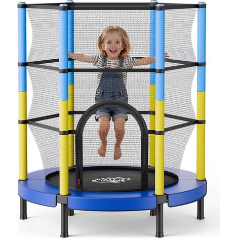 Trampoline Enfant avec Filet de Sécurité 55 Pouces Mini Trampoline Charge 60 kg Usage Intérieur Extérieur (1/5)