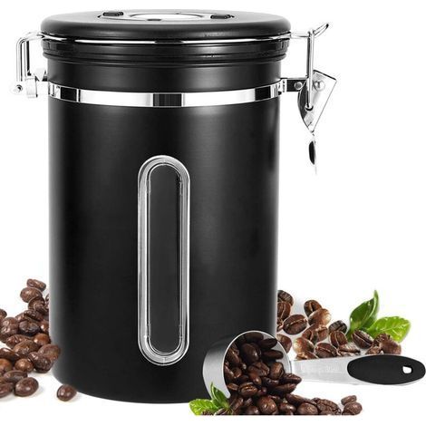 Boîte à Café, Boîte à Café Hermétique, 1,8 L Conservation, Récipient avec Cadran de Date pour Café en Grains (1/5)