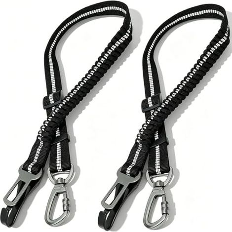 Lot de 2 Harnais Voiture Newaner, 3-en-1, Nylon Haute Densite, Zinc, Animal, Compagnie, Voyage (1/5)