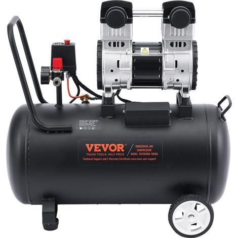 Compresseur d'air 15 gallons, 2 CV, 5,3 CFM à 90 PSI, sans huile, silencieux 78 dB, portable, pour réparation auto et gonflage. (1/5)