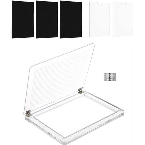 Acryl-Stempelblöcke 7,6 x 5,9 Zoll, großes, transparentes Stempelwerkzeug mit Rasterpositionierungslinien, 4 Stück, Magnet für