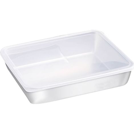 Lebensmittelaufbewahrungsbehälter mit Deckel, quadratischer Lunchbehälter aus Edelstahl 304 für Picknicks im Freien und den Kühlschrank, 2200 ml Fassungsvermögen, 25,5 x 20 x 5,5 cm / 10,0 x 7,9 x 2,2 (1/5)