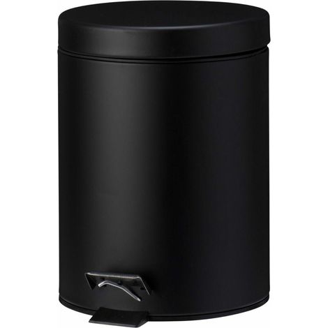 Abfalleimer aus Edelstahl, 5 l, schwarz (1/3)