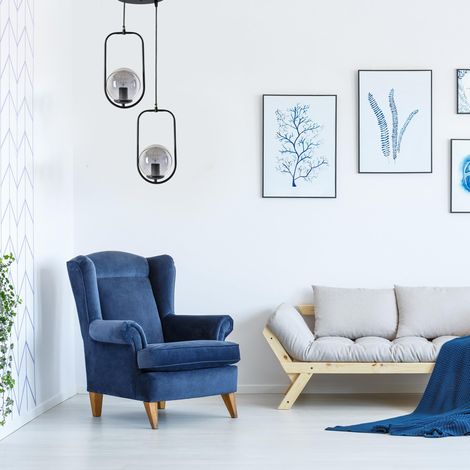 Lustre industriel scandinave, hauteur 70 cm, diamètre 25 cm, 100% métal, finition noire, culot E27, max 40 W, éclairage pour les espaces modernes (1/4)
