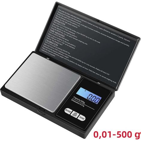 (500 g, 0,01 g) Mini balance électronique de poche, balance en métal (1/5)
