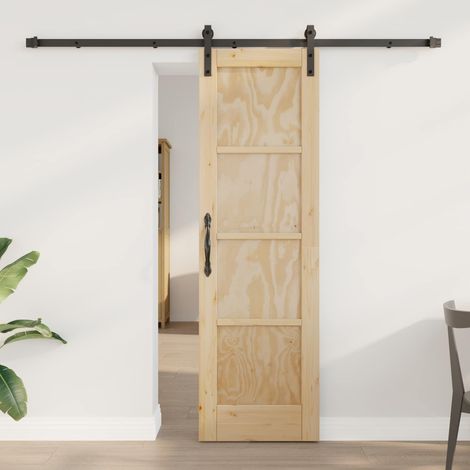 vidaXL Sliding Door Natural 61 x 198.5 cm Solid Pine Wood
