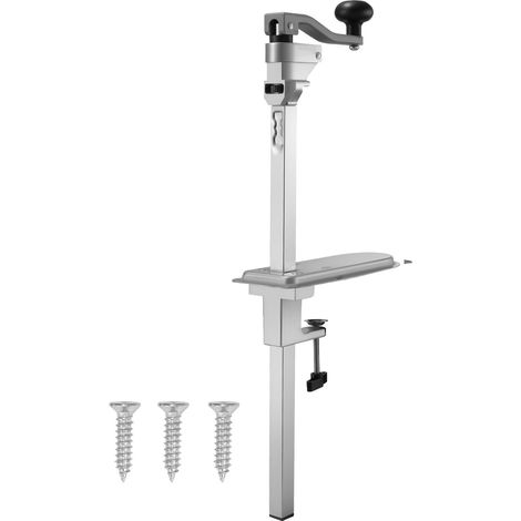 Ouvre-boîtes commercial robuste, manuel de table, réglable en hauteur jusqu'à 300 mm, fixation par vis et serre-table, idéal restaurant, hôtel, épicerie. (1/5)