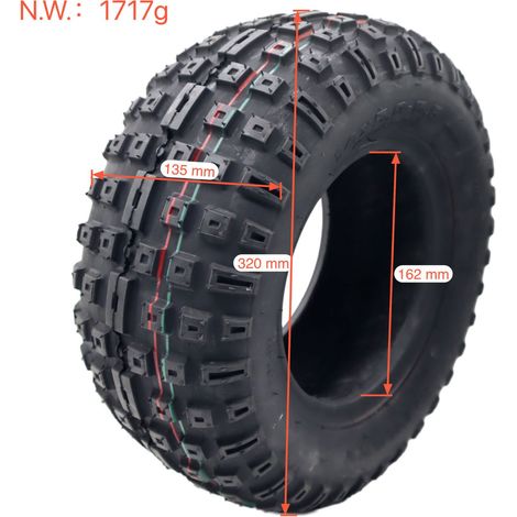 Pneus tout-terrain TUOVT14X5.00-6.5 pouces pour scooters à deux roues, skateboards et karts.