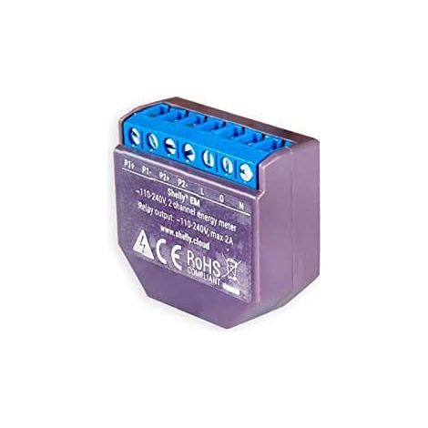 Shelly EM (monofase) compreso di 1 x trasformatore 120A (1/10)