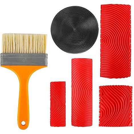 Lot de 6 outils pour imiter le grain du bois, en caoutchouc souple, pour la peinture et le modelage du grain du bois. (1/5)