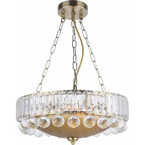 Lustre cristal glamour doré Ø40 3xE27 Irsina Reality