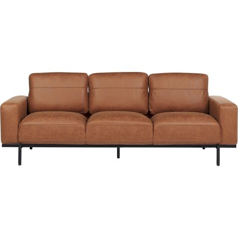 Sofa 3 Seater SOVIK Fabric Brown (1/5)