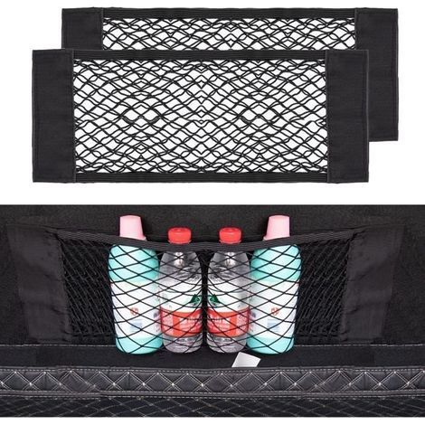 Rangement de Coffre Voiture - Non spécifié - 60x25cm - Filet Elastique - 2 Pcs - Noir (1/4)