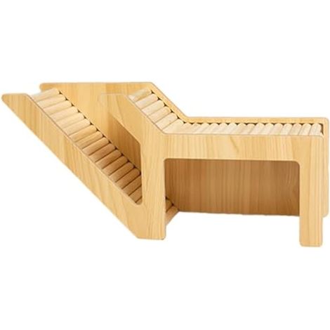 Cachette tunnel en bois pour hamster avec échelle, jouets pour hamsters syriens, accessoires pour petits animaux, style A 33 x 10,6 x 14,8 cm (1/5)