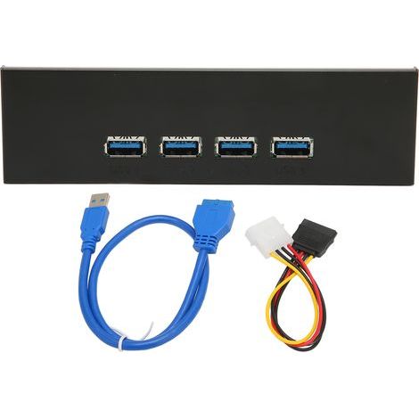 Hub frontal USB 3.1 5,25 pouces 4 ports Type A Gen 2 10 Gbps Plug and Play pour tablette (1/4)