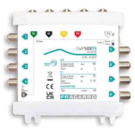 Multiswitch Compatto 5In 8Outtv A/P Swp508Ts ( Fracarro Cod. 287518 ) (1/2)
