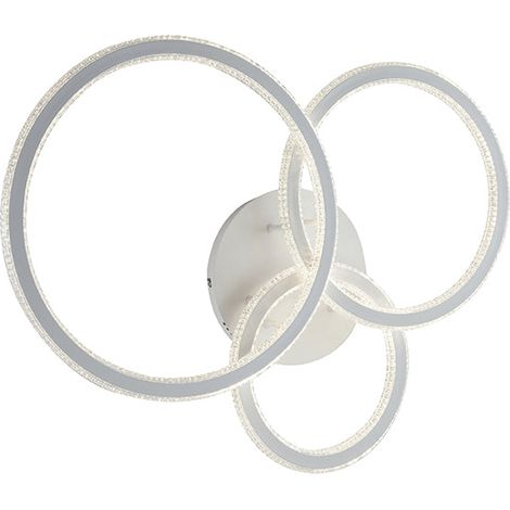 "Plafoniera BRYANT bianca con tre diffusori diamantati 86W luce calda" (1/2)