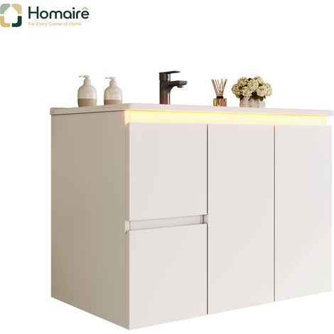 Flur- Garderobenschrank weiß aus MDF 76 x 47 x 57 cm HOMAIRE (1/5)