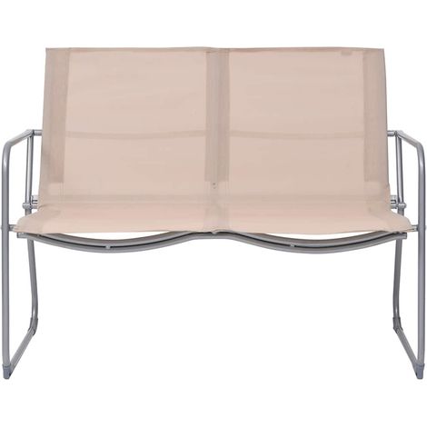 Maison Exclusive - 4-tlg. Garten-Lounge-Set Stoff und Stahl Creme (1/5)