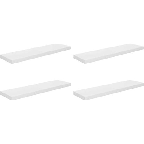 Maison Exclusive - Schweberegale 4 Stk. Hochglanz-Weiß 90x23,5x3,