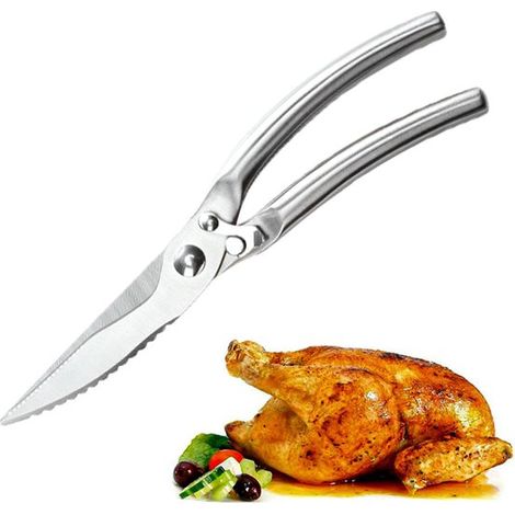 Forbici da cucina/forbici per pollame in acciaio inox, forbici multifunzionali a molla con fibbia di bloccaggio, utensile da cucina per tagliare... (1/5)