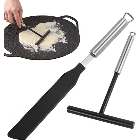 Dough Dispenser Crepe Rake Spreader Set Spreader Crepe Spatula Crepe And Rake Crepe Silicone Pancake Rake For Cake Cream Casserole Kitchen Spread Pancake Dough (1/5)