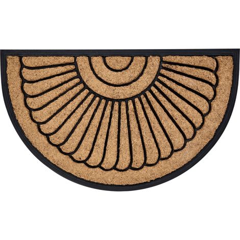 Zerbino moderno per interni 45 x 75 cm Forma semicircolare Fondo in gomma antiscivolo Koryak naturale