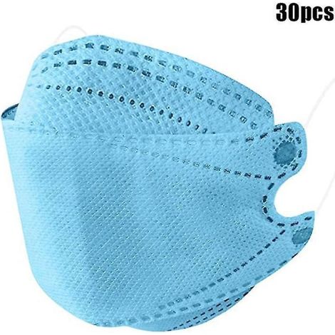 Einweg-Gesichtsmasken für Kinder, einfarbig, 10/30/50 Stück, fischförmig, vollständiger Gesichtsschutz, blau (1/4)