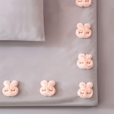 Set de six clips pour couette en coton forme lapin anti glisse pour drap et housse de lit pratique