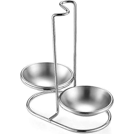 304 acier inoxydable double louche support Vertical cuillère Rest ustensiles de Cuisine support (1/5)