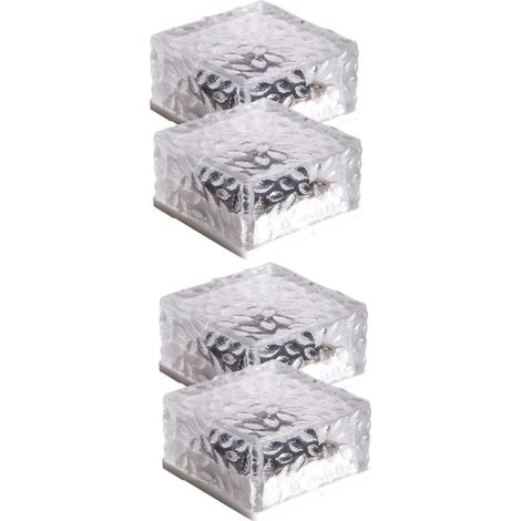 2 Sets Solar Brick Lights for Garden Yard Lawn Solar Powered Ground Lights Landscape Decorative Lights 2 Pieces x 2 (1/5)
