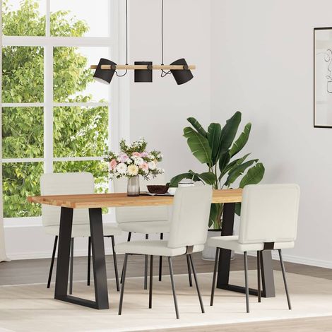 Maison Exclusive - Esszimmerstühle 4 Stk. Creme Samt