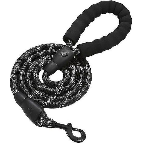 Laisse en nylon avec poignée rembourrée, suffisamment longue pour les promenades quotidiennes et l'éducation, convient aux chiens de taille moyenne à grande. (1/4)
