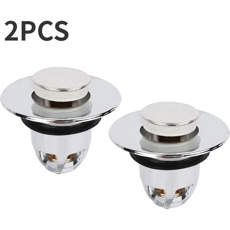(2PCS) Universal Wash Basin Filter Household Bounce Core Push Type Drain Filter Kitchen Sink Bathroom Bathtub Plug Water Stop (1/4)