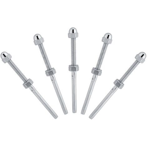 Lot de 10 goujons de tendeur fileté en acier inoxydable pour système de garde-corps de cble de 1/8" (1/5)