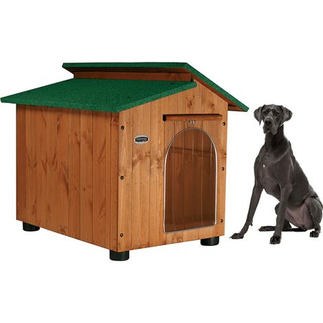 Cuccia in Legno per Cani da Esterno Tendina OMAGGIO mod. Alpi MADE IN ITALY E - Alano 102x122xH108 Tendina OMAGGIO