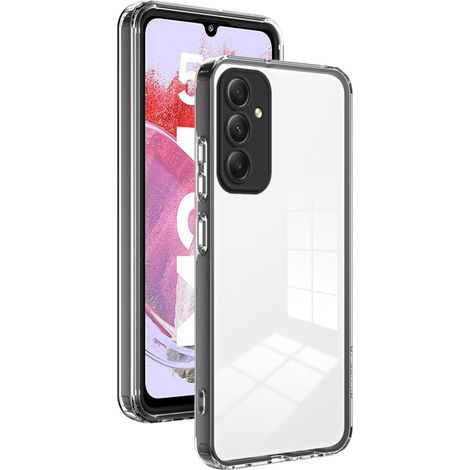 Custodia ibrida Fusion per Samsung Galaxy M34 5G con protezione per la fotocamera, trasparente/nera (1/5)