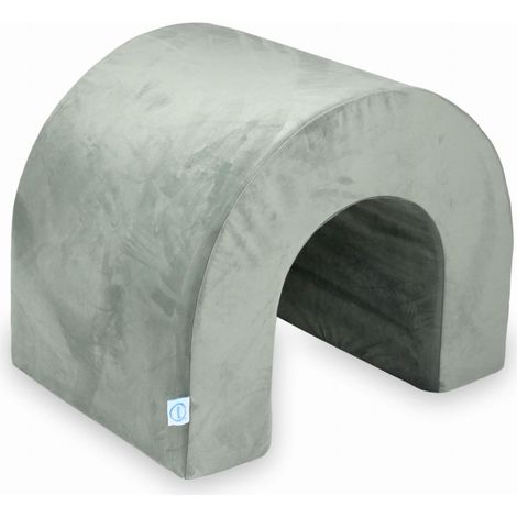 Spielplatztunnel aus samtgrauem Schaumstoff (1/5)