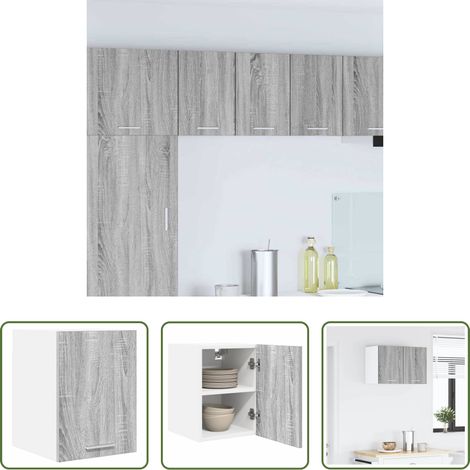 Rangement cuisine - Armoire suspendue Gris Sonoma et Blanc 30 x 31 x 40 cm (1/5)