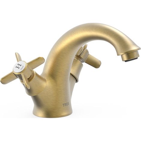 BIMANDO LAVABO LATÓN VIEJO MATE 180MM TRES-CLASIC (1/2)