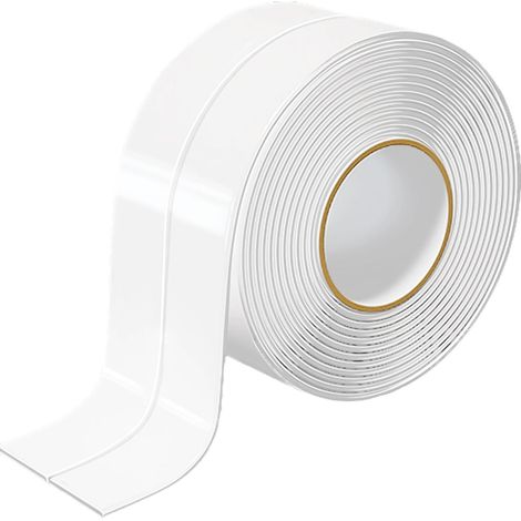 Wasserdichtes Dichtungsband (weiß), wasserdichtes und schimmelresistentes Fugendichtungsband, 3,2 m × 38 mm, Spachtel im Lieferumfang enthalten, geeignet für Küchen, Badezimmer, Toiletten und Wandecke