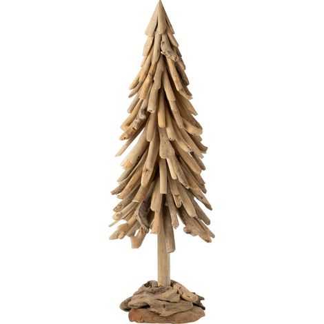 Sapin de Noël en Bois Flotté "Chalet" 100cm Naturel (1/4)