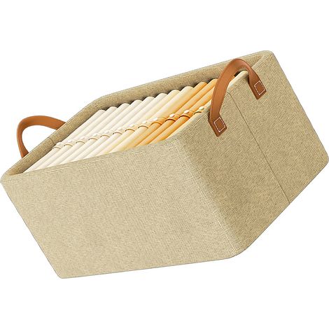 Kleiderorganizer mit verzinktem Rahmen, dickem Stoff, tragbarem Design, Größe 47 x 28 x 20 cm, Fassungsvermögen 26 Liter, Farbe Khaki, 600 g, 1 Stück (1/5)