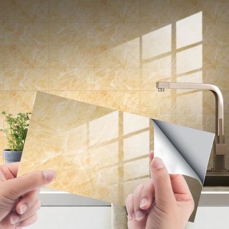 (Jaune)Stickers Carrelage Rectangle Adhésif Décoratif - Jaune - 30x15cm - 16 Pièces (1/4)